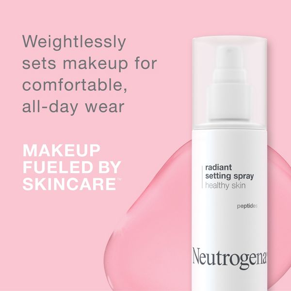 Neutrogena Healthy Skin Radiant Makeup Setting Spray with Antioxidants & Peptides for Long Lasting, Healthy Looking, Glowing Skin, 3.4 fl oz