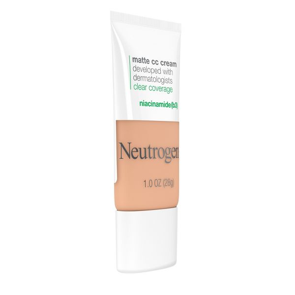 Neutrogena Clear Coverage Flawless Matte Color Correcting Cream, Full-Coverage - 1.0 Shell
