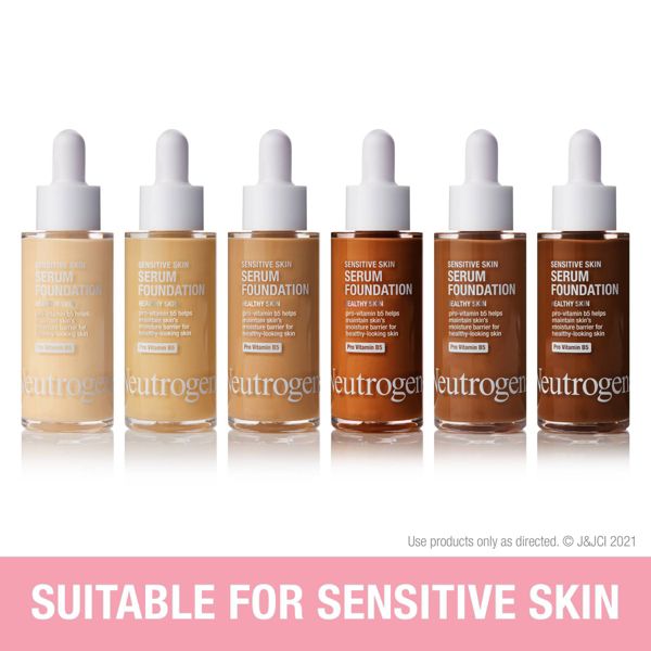 Neutrogena Healthy Skin Sensitive Skin Serum Foundation with Color Correcting, Pore Minimizing & Buildable Coverage - 01 Light
