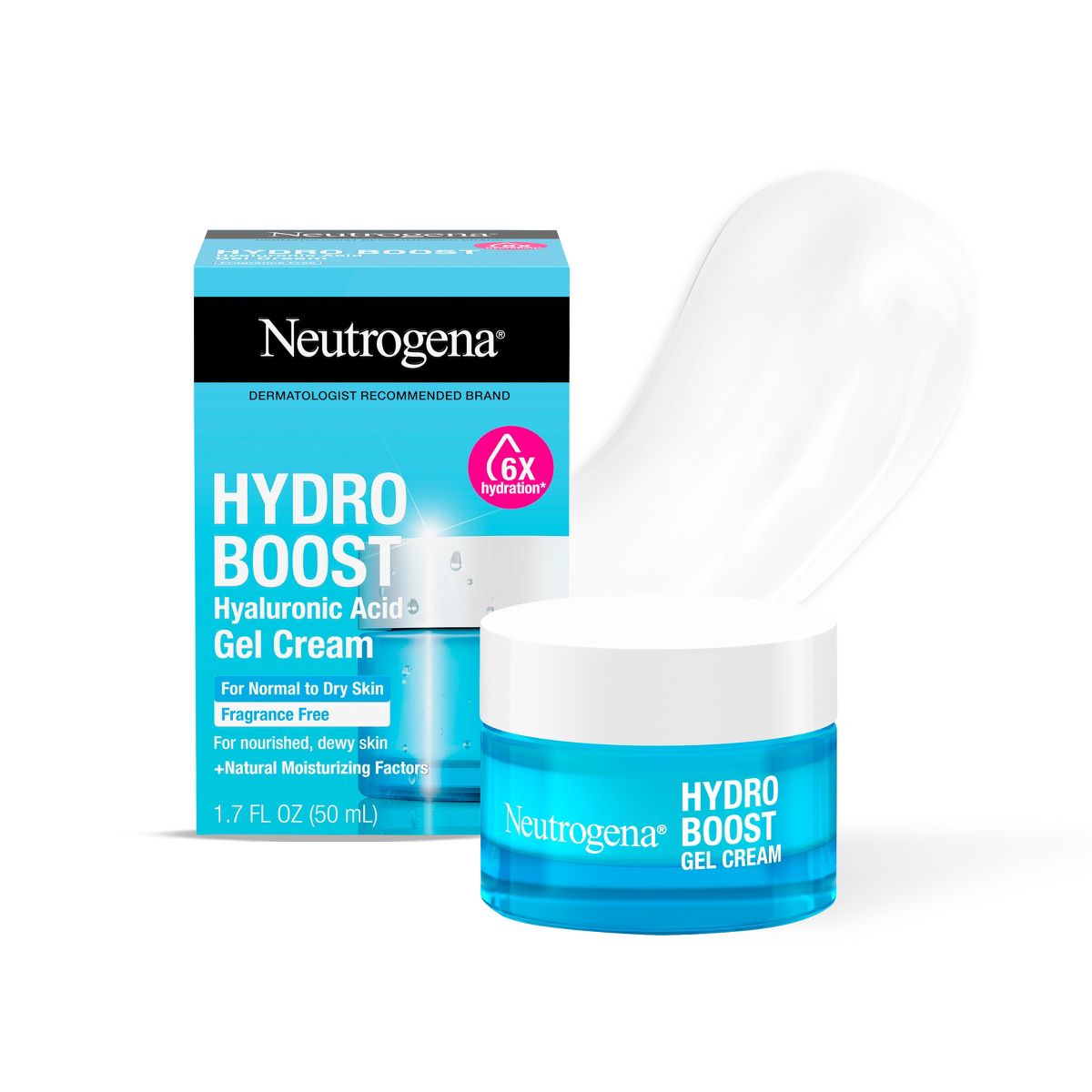 Neutrogena Hydro Boost Water Gel Cream Face Moisturizer with Hyaluronic Acid for Normal to Dry Skin - Fragrance Free - 0.5 fl oz