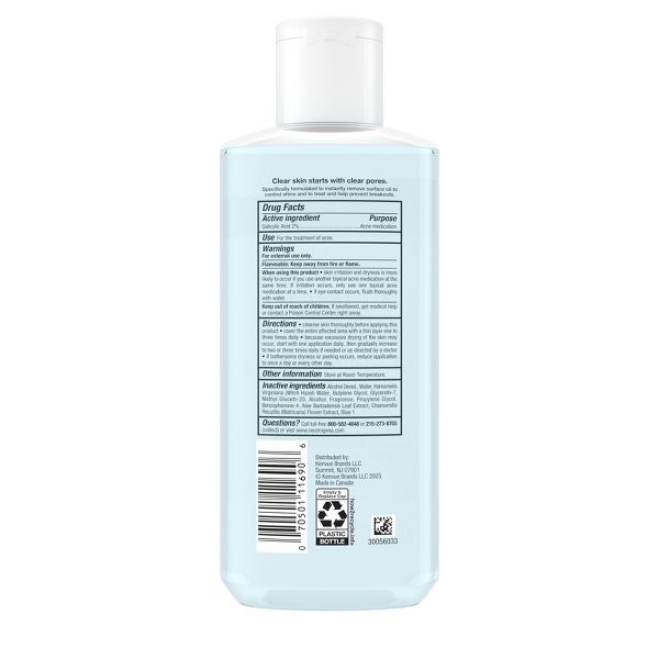 Neutrogena Clear Pore Oil-Eliminating Facial Astringent, Pore Clearing Treatment for Acne-Prone Skin - 8 fl oz
