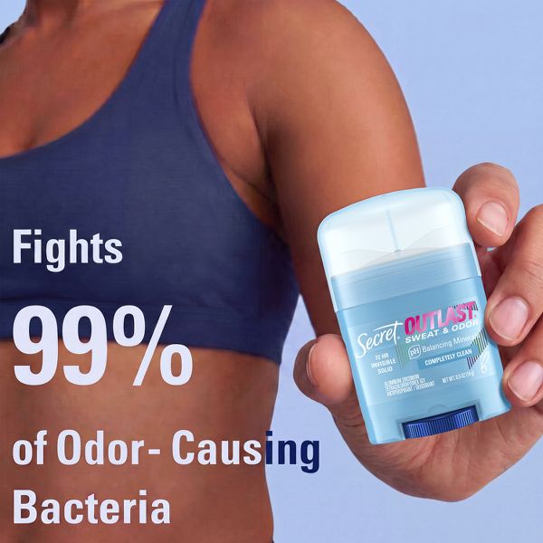 Secret Outlast Xtend Completely Clean Mini Invisible Solid Antiperspirant and Deodorant - Travel Size - 0.5oz
