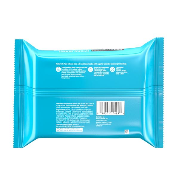 Neutrogena Hydro Boost Makeup Remover Wipes - Ultra Soft Micellar Facial Cleansing with Hyaluronic Acid - 25ct