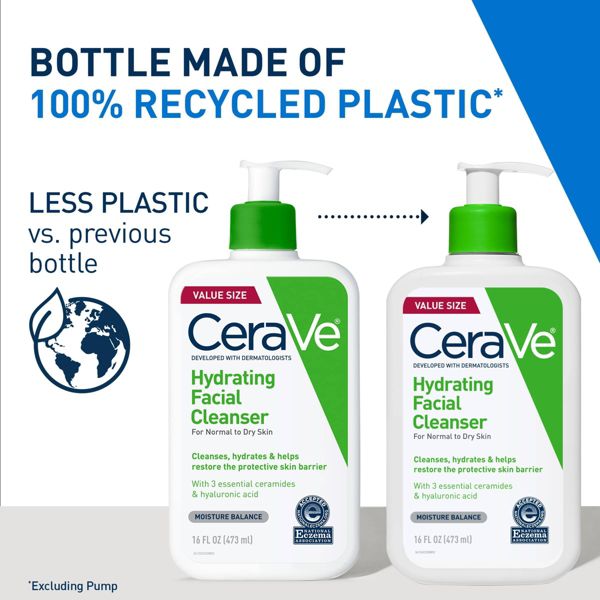 CeraVe Hydrating Face Wash with Hyaluronic Acid and Glycerin for Normal to Dry Skin - 12 fl oz